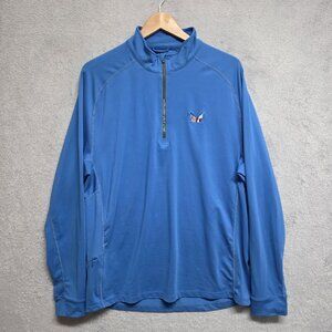 Levelwear Pullover Mens Large Blue 1/4 Zip Secession Golf Club Performance